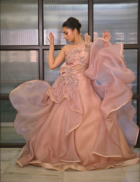 Rose Pink Organza Gown