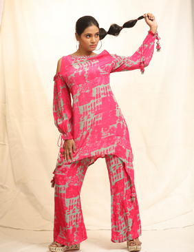 Printspiration Fuchsia Pink Crepe Co Ord Set